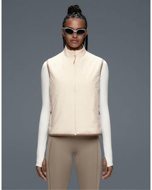 Oysho Fellex Volcanic Technical Padded Gilet With Piping - Natural