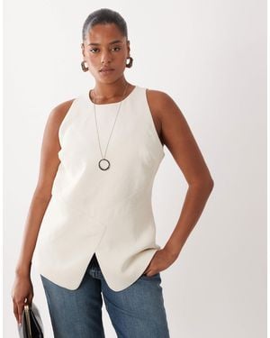 ASOS Curve Tailored Longline Tailored Top - White