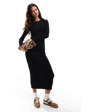 Miss Selfridge Vestito Midi A Maniche Lunghe - Neutro