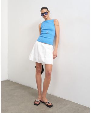 TOPSHOP Mini Poplin Skirt - White