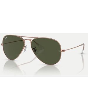 Ray-Ban Occhiali Da Sole Stile Aviatore Rosa Con Lenti Verdi - Verde