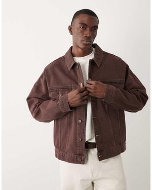 ASOS Oversized Denim Trucker Jacket - Brown
