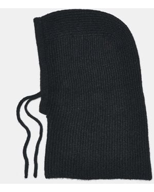 Pull&Bear Cagoule en maille côtelée e - Noir