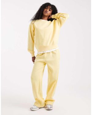 Pieces Piece Wide Leg joggers Co-ord - Yellow