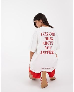 JJXX Loose-Fit T-Shirt Met Print Op De Rug - Rood