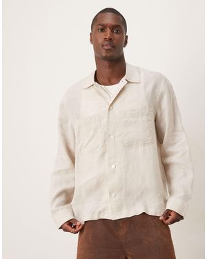 ARKET Linen Shirt With Front Pockets - Natural
