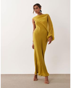 ASOS – drapiertes maxikleid - Gelb