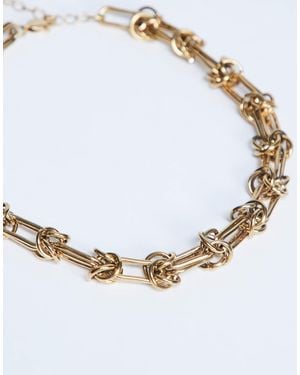 TOPSHOP Nicky Waterproof Stainless Steal Knot Detailed Necklace - Metallic