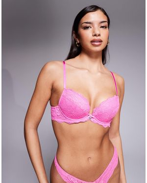 Boux Avenue – mollie – tief ausgeschnittener, wattierter bh aus spitze - Lila