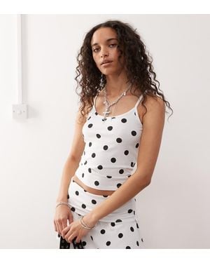 Collusion Polka Dot Cami Co-Ord - White