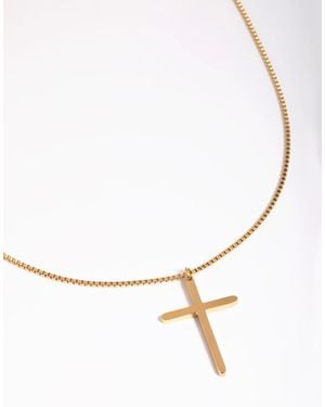 Lovisa Collier en acier inoxydable étanche plaqué avec pendentif croix - dé - Métallisé