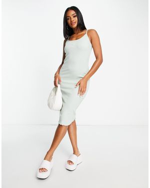 PUMA – classic – geripptes midikleid - Grün