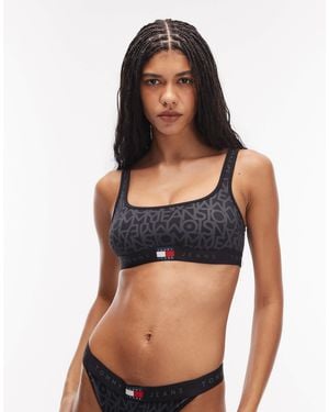 Tommy Hilfiger Tommy Jeans Logo Print Bralet Bikini Top - Multicolor