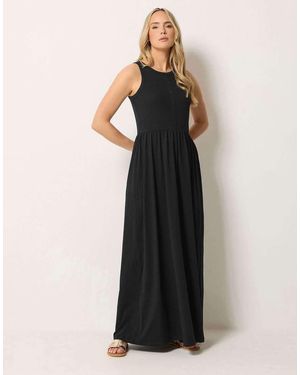 Long Tall Sally Button Detail Cotton Maxi Dress - Black