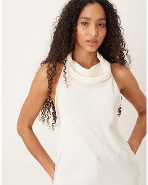 Mango High Neck Sleeveless Blouse - White