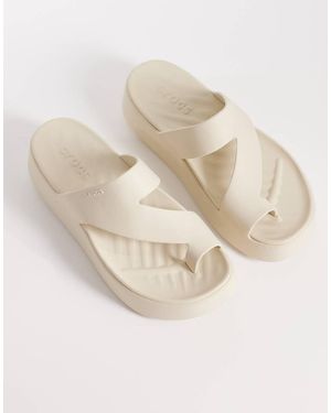 Crocs™ Getaway Platform Toe Loop Sandals - Natural