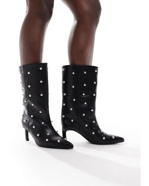 SEQWL – benz – nietenbesetzte stiefel - Schwarz