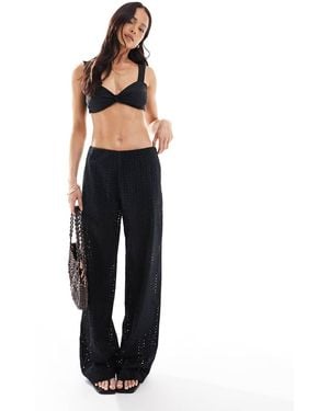 ONLY Pointelle Trousers With Shorts Insert - Black