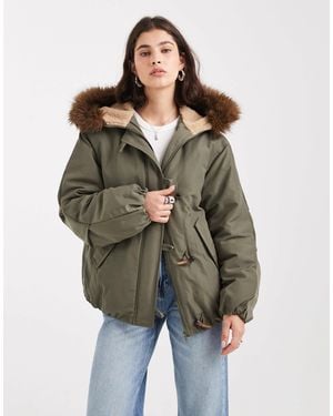 ASOS Bomber Parker With toggle Detailing - Green