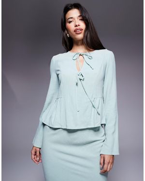 DASKA Linen Blouse Co-ord - Blue