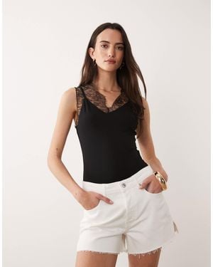 ASOS Lace Detail Bodysuit - Black