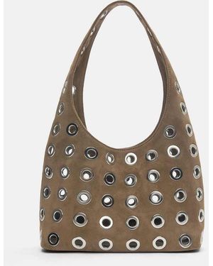 Pull&Bear Borsetta Da Spalla Marrone Con Occhielli - Grigio