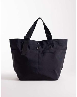 4505 Maxi Borsa Da Palestra Nera Con Manico Regolabile E Tasca Esterna - Blu