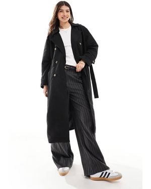 Vero Moda Longline Belted Trench Coat - Black
