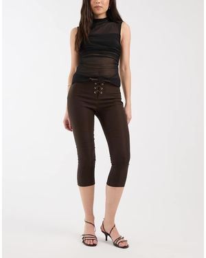 Motel Aelva Capri Lace Up Trousers - Black