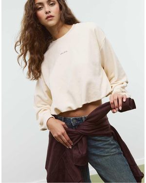 Stradivarius Studio Balloon Sweatshirt - White