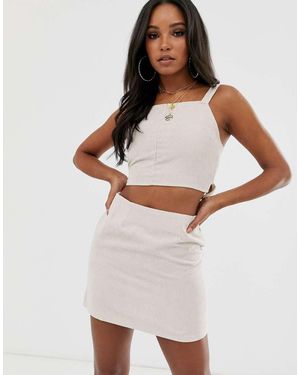 Missguided Co-ord Cord Crop Top With Tie Back - Multicolour