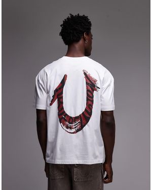 TRUE RELIGION Oversized T-Shirt Met Geschilderd Logo Op De Achterkant - Grijs