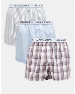 Jack & Jones 3 Pack Of Stripe Boxers - White