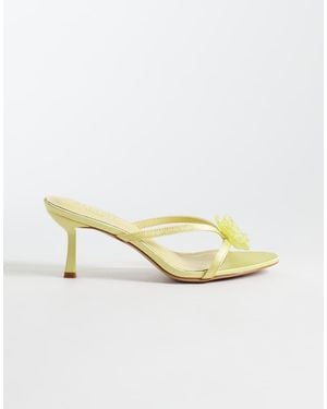 SIMMI Simmi London Elowen Heeled Mule Sandals With Flower - Metallic
