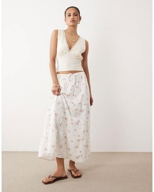 Cotton On Haven Tiered Maxi Skirt - Natural