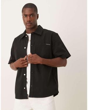 Calvin Klein Ruimvallend Utility-Overhemd Met Korte Mouwen - Zwart