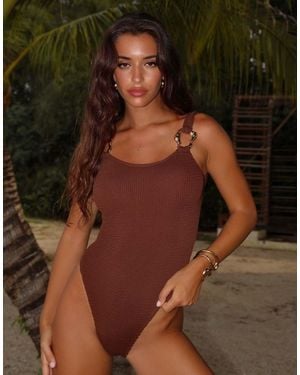 Moda Minx Skye Scrunch Swimsuit - Brown
