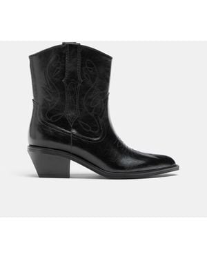 Stradivarius Bottines cowboy à talons es - Noir