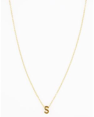 Lovisa – e halskette aus vergoldetem sterlingsilber mit s-initialen-anhänger - Weiß