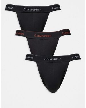 Calvin Klein Icon Cotton Stretch 3 Pack Jock Straps - Black