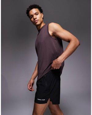 4505 3 Inch Quick Dry Split Running Shorts With Zip Pockets And Reflective Graphic - Grey