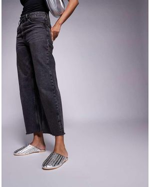Public Desire Mules Plateados Planos Con Tachuelas Cairo De - Metálico