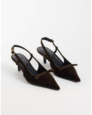 ASOS Skippy slingback-schuhe mit schleifendetail und kitten-heel - Schwarz