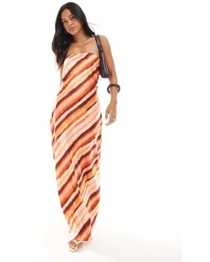 4th & Reckless Bandeau Maxi-Jurk Van Satijn - Wit
