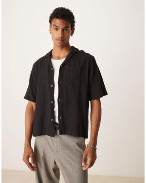 Cotton On Box Fit Short Sleeve Shirt - Black