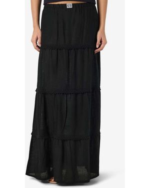 Noisy May Maxi Rok Met Hoge Taille - Zwart