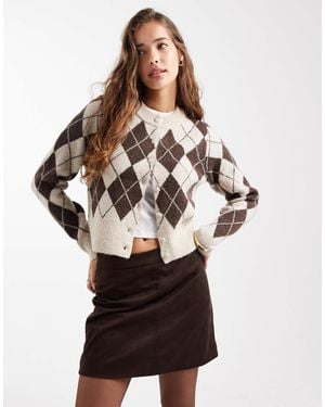 Vero Moda Cropped Knitted Cardigan - Natural