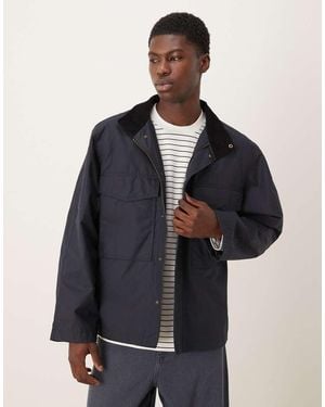 SELECTED 100% Cotton Waxed Boxy Jacket - Blue