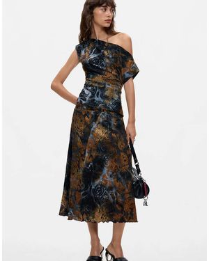 Desigual Asymmetric Flocked Top - Black