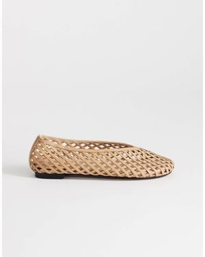 TOPSHOP Luna Woven Ballet Flats - Natural
